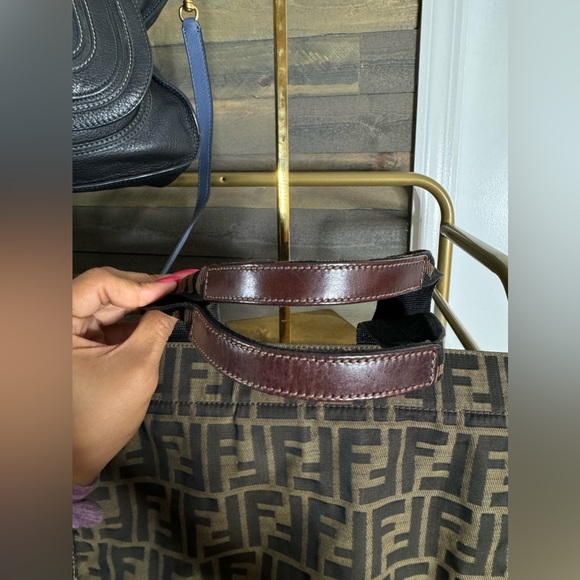 Authentic Vintage FENDI Brown Zucca Jacquard Foldable Tote Bag - Picture 5 of 9